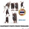 Elephant Pants Capri Capris Adjustable Elastic Waistband Strap Women Men Unisex Print Thailand Casual Streetwear Beach Summer Bohemian Retro Vintage