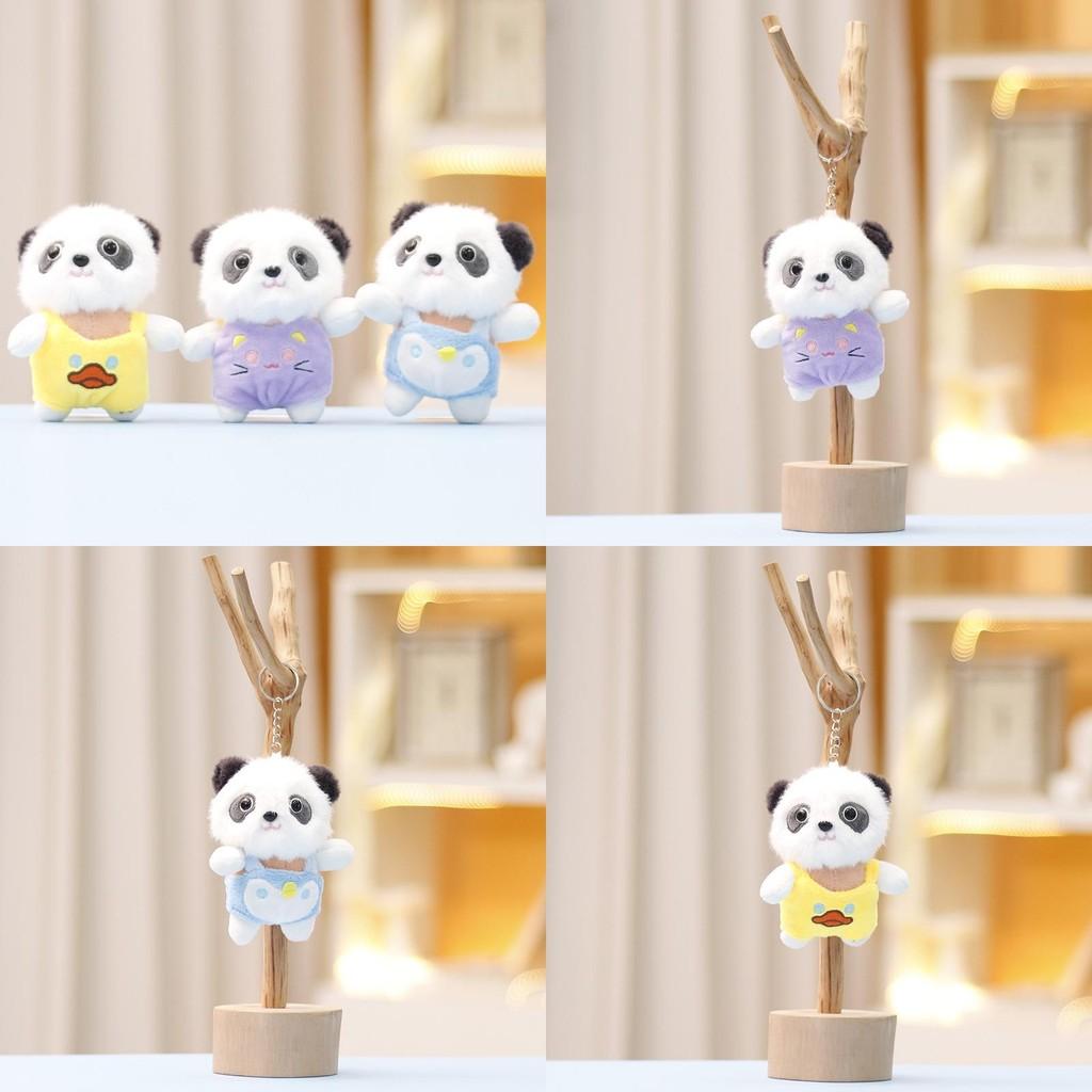 Keychain Cute Panda Cartoon Girl Backpack Decoration Hanging Plush Gift Doll