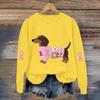 Breast  Sweatshirts For WomenRibbon Breast  Shirt Cute Dog Graphic  Long Sleeve Tops