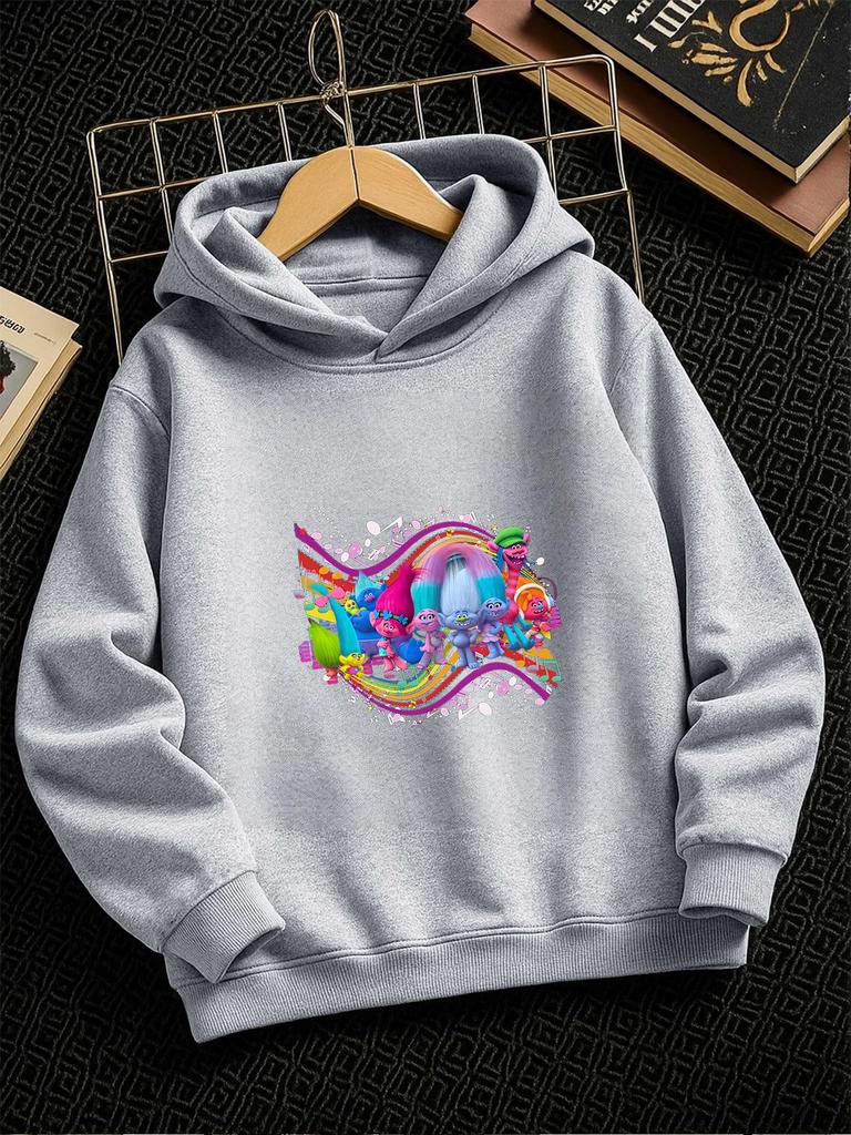Friendly King Gristle Trolls Zip Up Hoodie Kids Summer Cute Crewneck Casual 3-14 Years