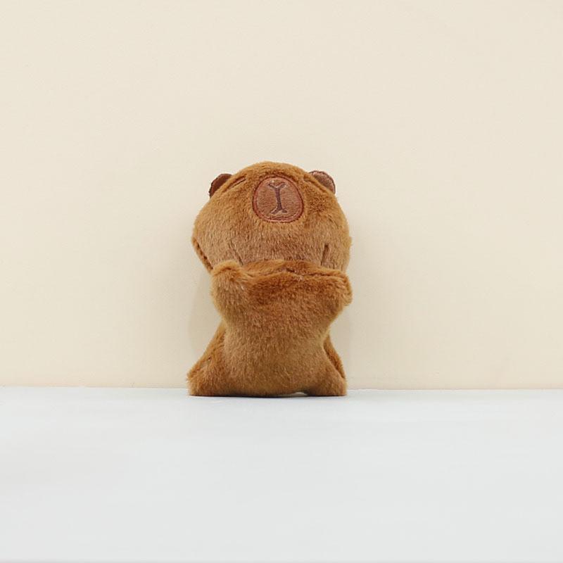 Cute Capybara Plush Toy Soft Short Velvet Animal Backpack Accessory For Kids