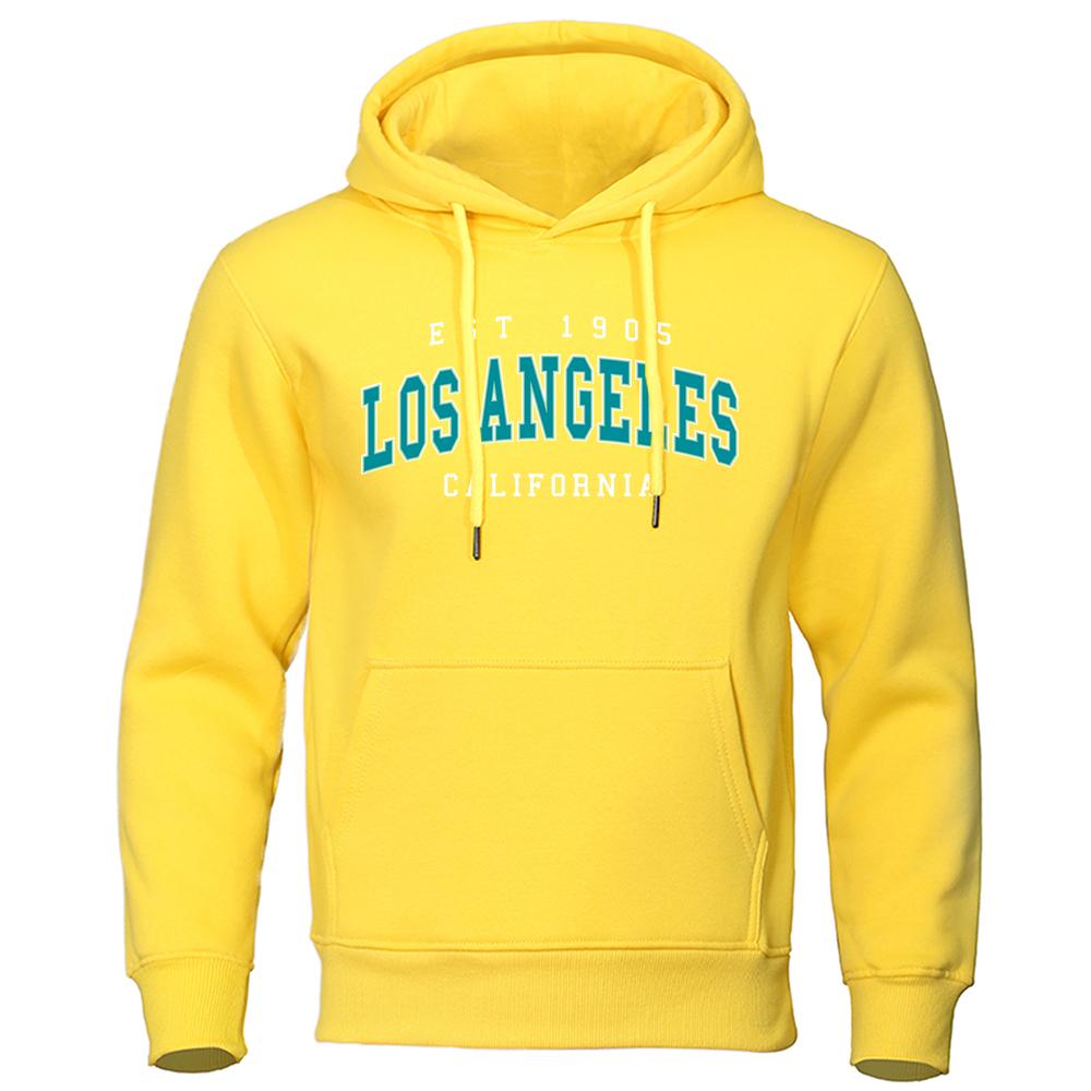 Est 1905 L0S Angeles California Letter Hoodie Autumn Hoody Loose Oversize Clothes Cotton Comfortable Hoody