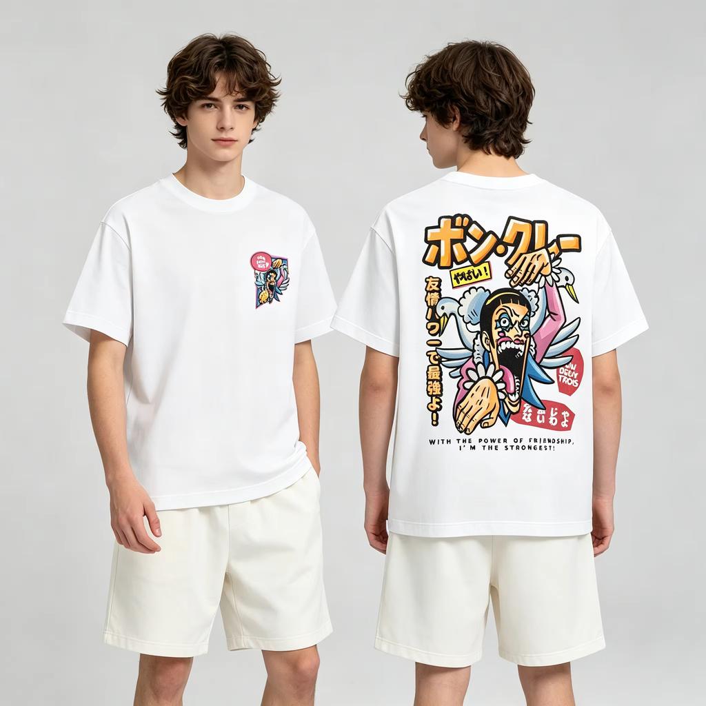 One Piece Anime Mr 2 Bon Clay Printed Loose Fashion Unisex Unisex Tee Adults Children Boy Gril Top Kids Parent Child Cotton Tshirt