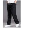 Мужские весенне-летние свободные эластичные рабочие брюки большого размера, прямые брюки с карманами для бега