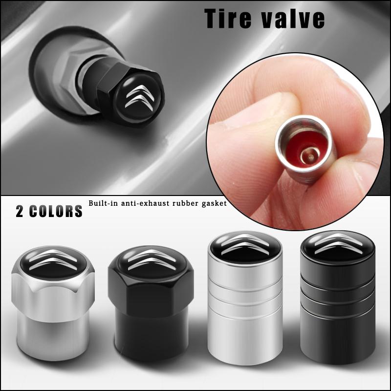 4Pcs Car Metal Logo Wheel Stem Air Valve Caps Tire Dust Cover For Citroen C4 C3 C5 C1 C2 Berlingo Celysee Cactus Saxo accessorie