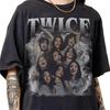 2026 Ретро 90-х Винтажная Футболка с участницами Twice, Ретро Twice Kpop Графическая Ретро Футболка, Джихё, Наён, Момо, Сана, Мина, Цзыюй Корейский Подарок для Любителя