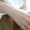 925 Sterling Silver Korean Version Simple One-Word Stick Chain Bracelet Women Fashion Charm 14k Gold Thin Jewelry Accessories
