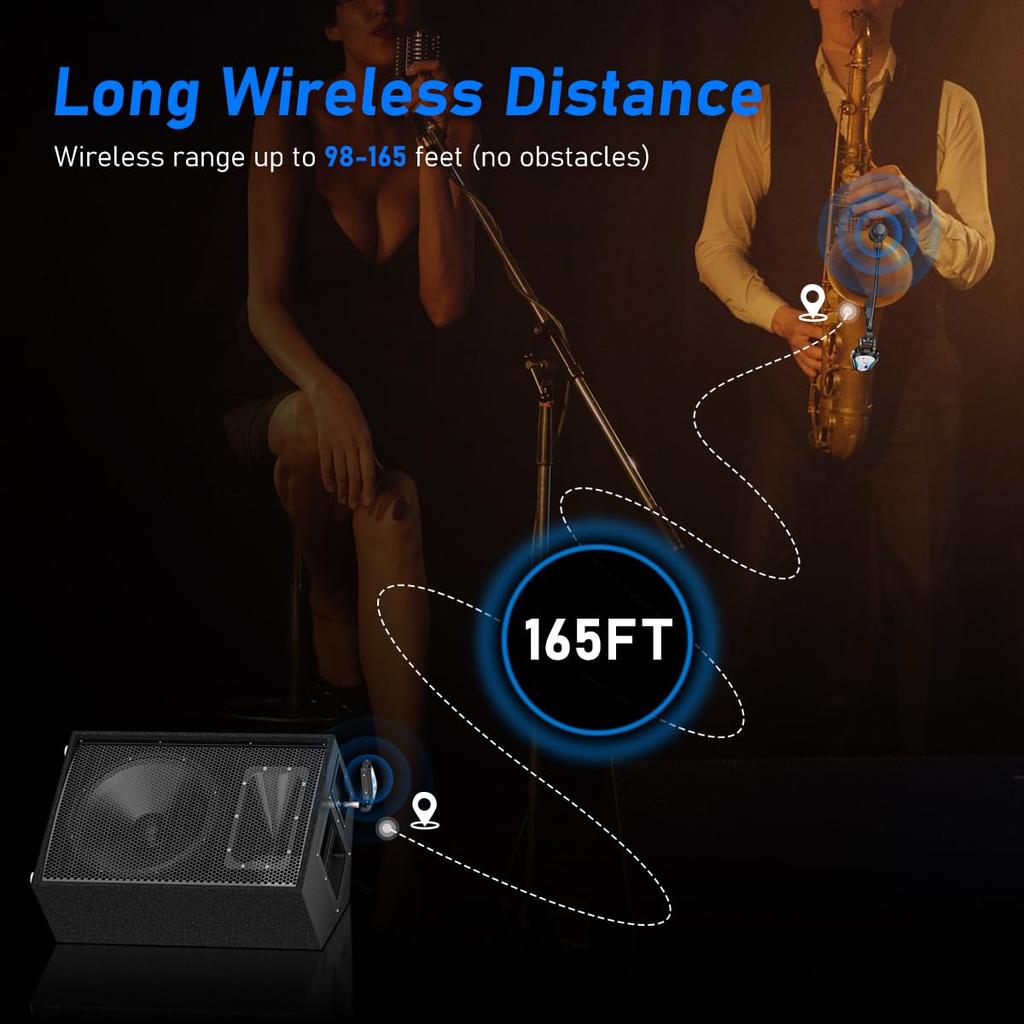 KIMAFUN беспроводной саксофонный микрофон инструментальный микрофон Plug Play шумоподавление 30 м дальность передачи 8 часов непрерывного использования для французского