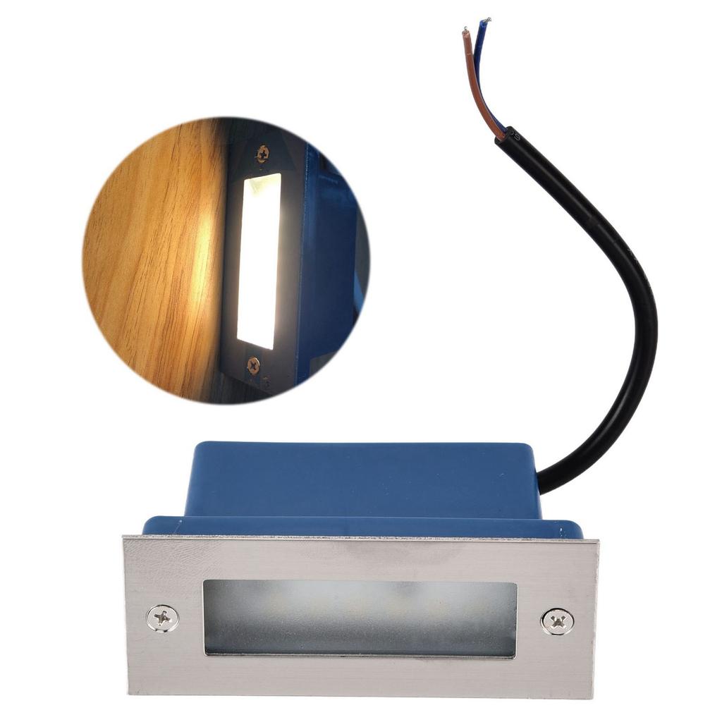 Step Lights Water Resistant Stainless Steel Rectangle Landscape Staircase Lights for Indoor Outdoor