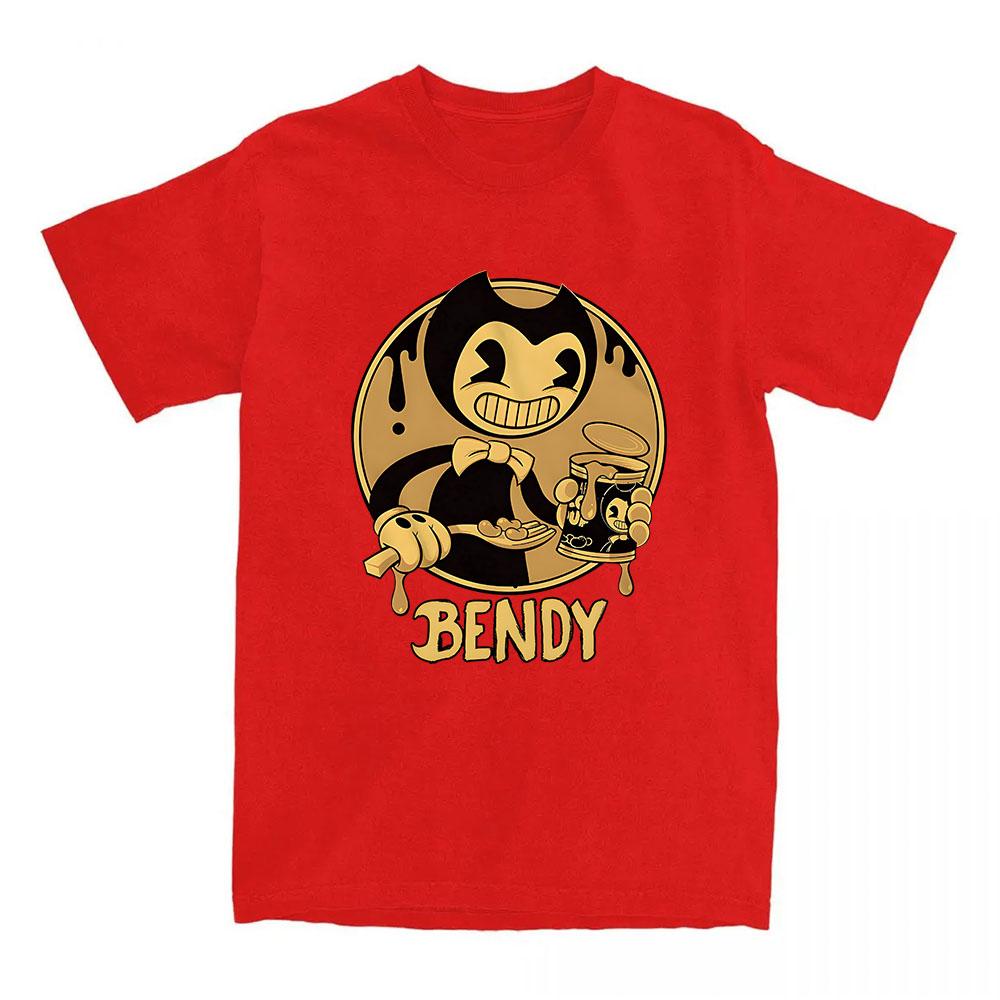 Игра Bendy and The Ink Machine Печать Футболки Повседневные Свободные Футболка с Круглым Вырезом Streetwear Графическая Одежда