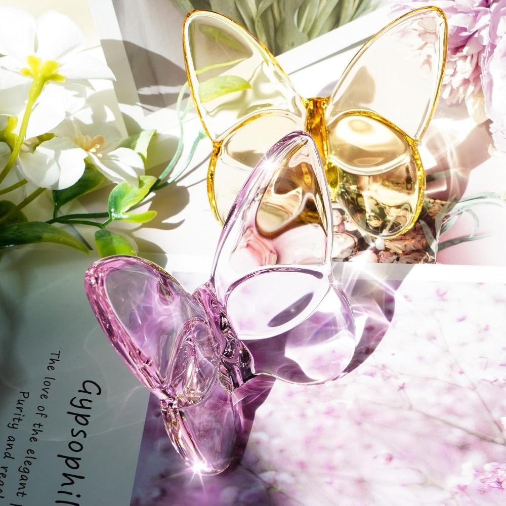 Multiple Color Crystal Butterfly Figurines Super Winkling Clear Crystal Flying Butterfly Collectible Vivid Home Decor