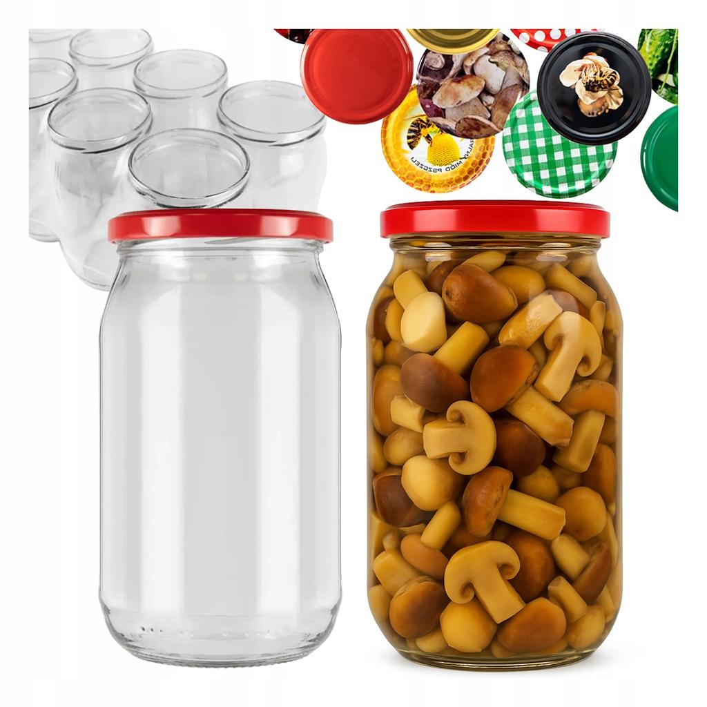 8x Jar 815ml for HONEY JAM MUSHROOMS CUCUMBERS glass jars + lid Ø 82