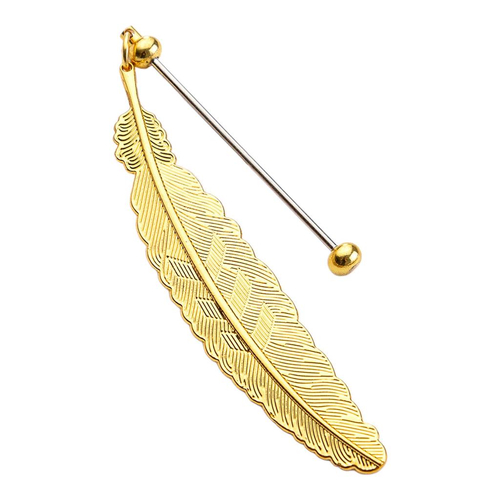 Feather Bookmarks Beadable Book Mark Metal Feather Book Page Holder for Book Lover Reader Teacher Student Gift