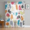 Cartoon Cat Modern Tulle Curtains for Living Room Bedroom Home Kitchen Window Sheer Curtains