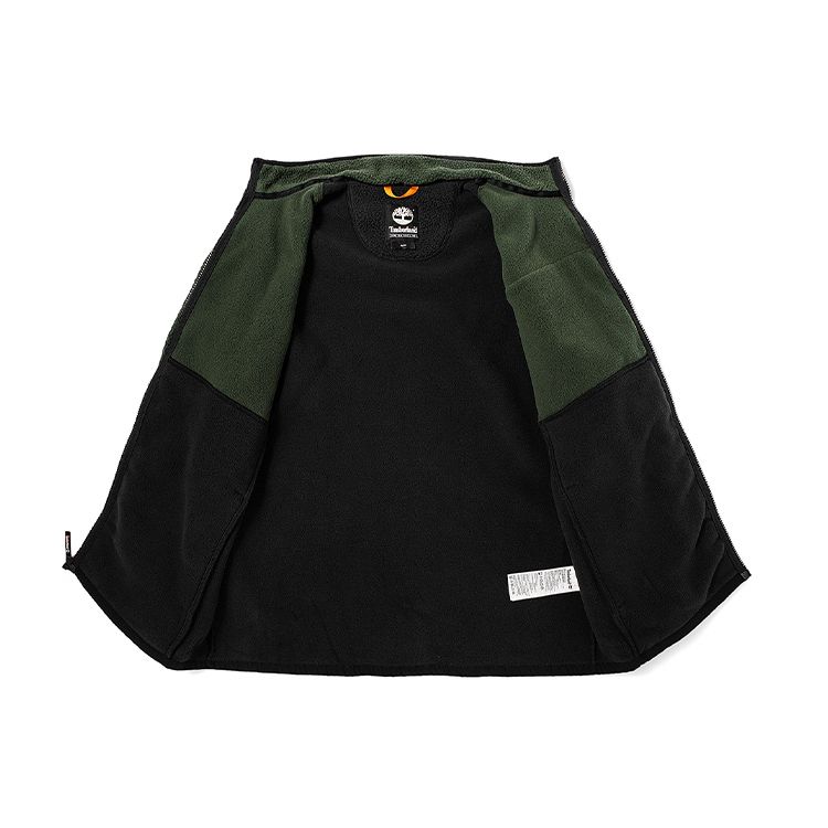 Timberland Теплая флисовая куртка с цветным блоком и логотипом, мужские куртки, зеленые A24A5-W74