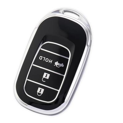 YANMW Пользовательский ключ, совместимый с Honda Step Wagon NBOX Civic Брелок N-BOX JF5/JF6 Чехол, (Новая модель), JF5/JF6, ZR-V, Vezel, 3-кнопочный (Серебристый / Черный)