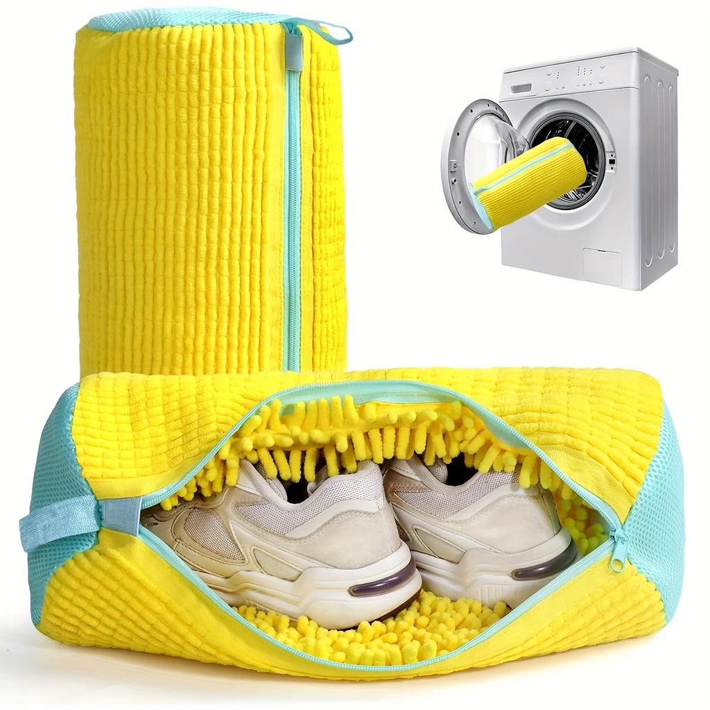 Sac de Lavage de Chaussures en Maille Durable avec Fermeture Éclair, Intérieur Riche en Fluff,