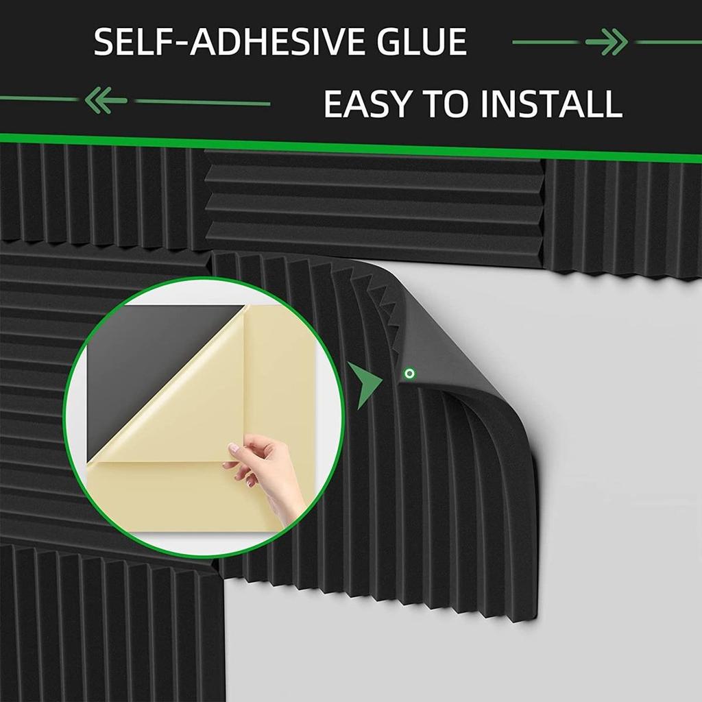 12 шт./упак. улучшенная 12"x12"x1" самоклеящаяся акустическая пена клиновидная панель плитка студийная звуковая пена настенная накладка звукоизоляционная обработка комнаты