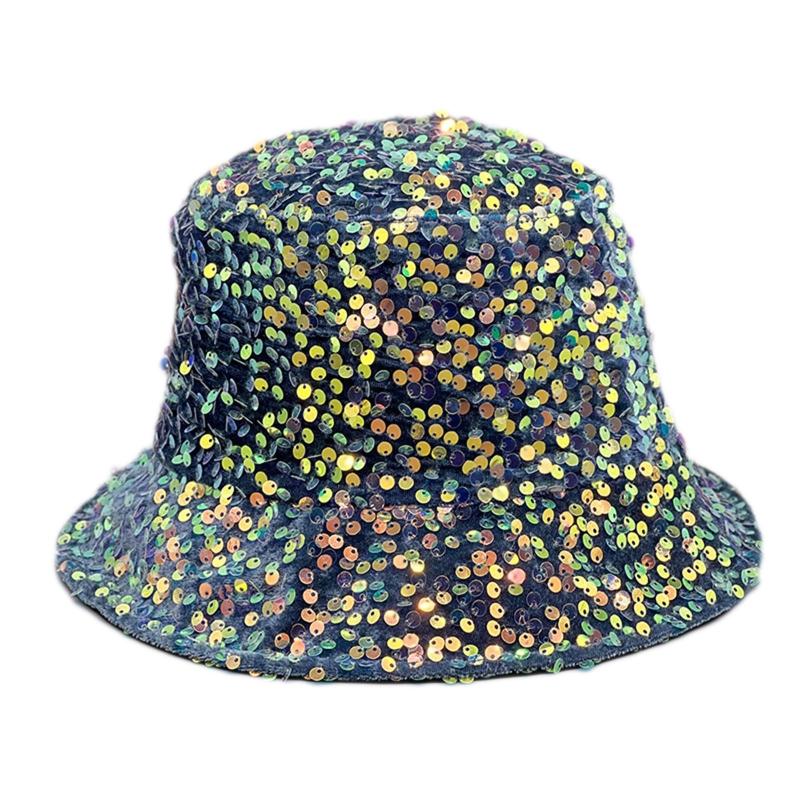 Для шляпы-ведра с пайетками Dazzle Color, многоцветной, подходящей ко всему, шляпы-ведра с широкими полями, крутой летней дышащей рыбацкой кепки, унисекс