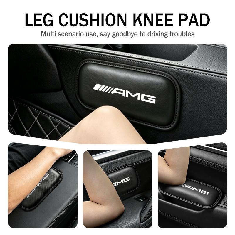For AMG Leather Car Leg Knee Cushions Protective Pad Accessories Mercedes Benz CITAN VITO SPRINTER CLS SLK W202 W203 W204 W205 o4