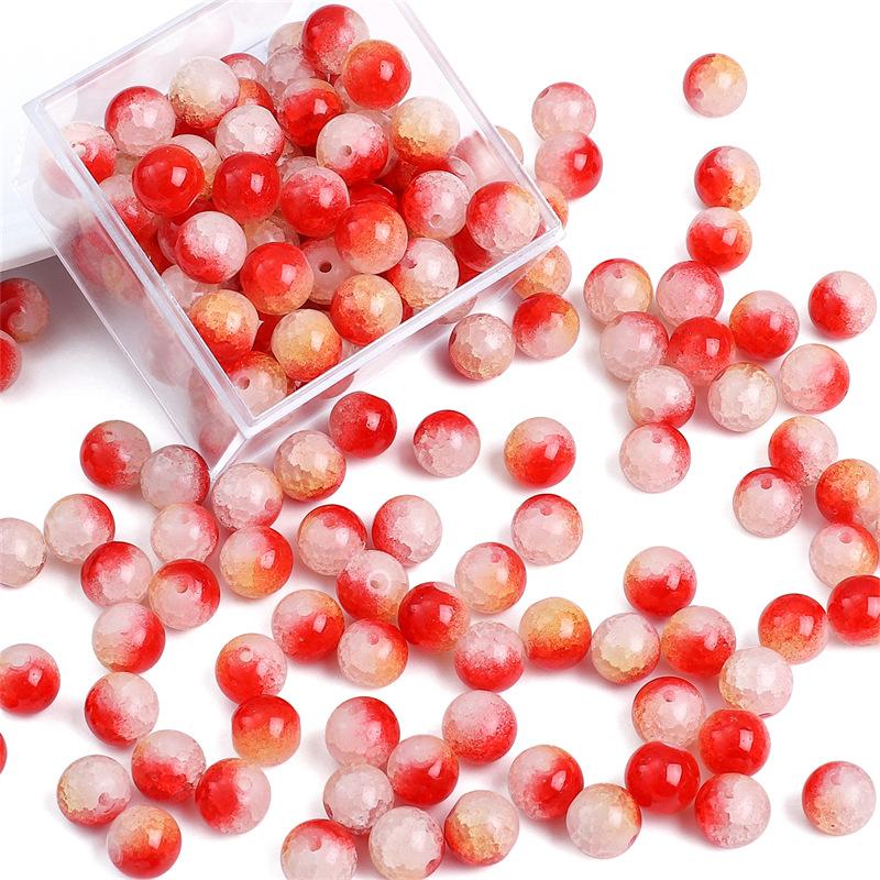 10 мм стеклянные бусины-попки Halo Inside Broken Round Бусины из глазури Ретро-бисер ручной работы Diy Ice Crack Jewelry Бусины-попки для изготовления ювелирных изделий