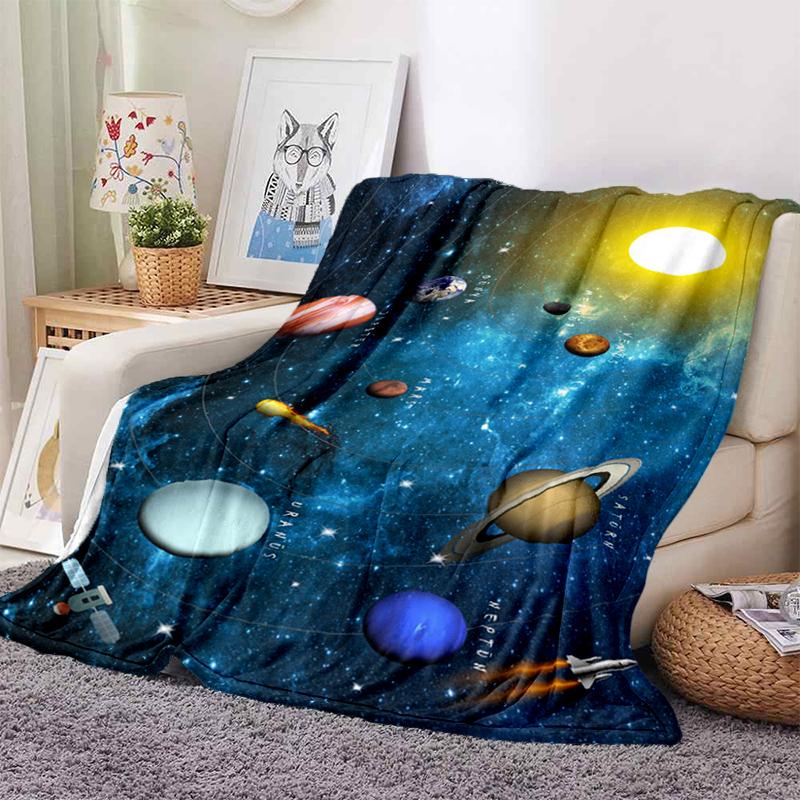 Одеяло для комнаты Galaxy Stars, ультралегкое мягкое плюшевое фланелевое одеяло для дивана-кровати, лучшие офисные подарки
