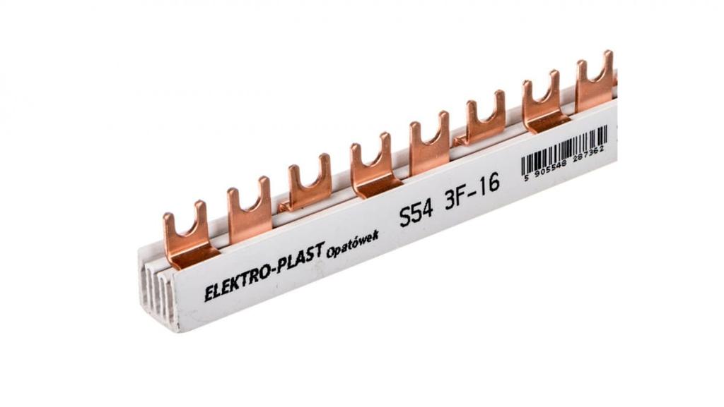 Connection busbar 3P 80A 16mm2 fork (54mod.) 3F S-543F-16 45.316