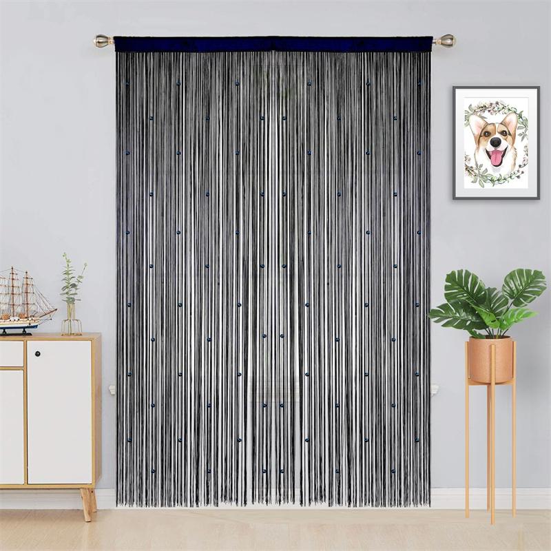 2 шт. Нитяные шторы с блестящей бахромой для окна 39 x 79 дюймов, разделитель для двери, полоска с кисточками для свадьбы, гостиной, ванной комнаты, кофейни