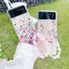 Для Samsung Galaxy Z Flip 4 3 чехол с маленьким браслетом с цветочной росписью прозрачный противоударный жесткий чехол для Samsung Zflip4 Flip3 чехол