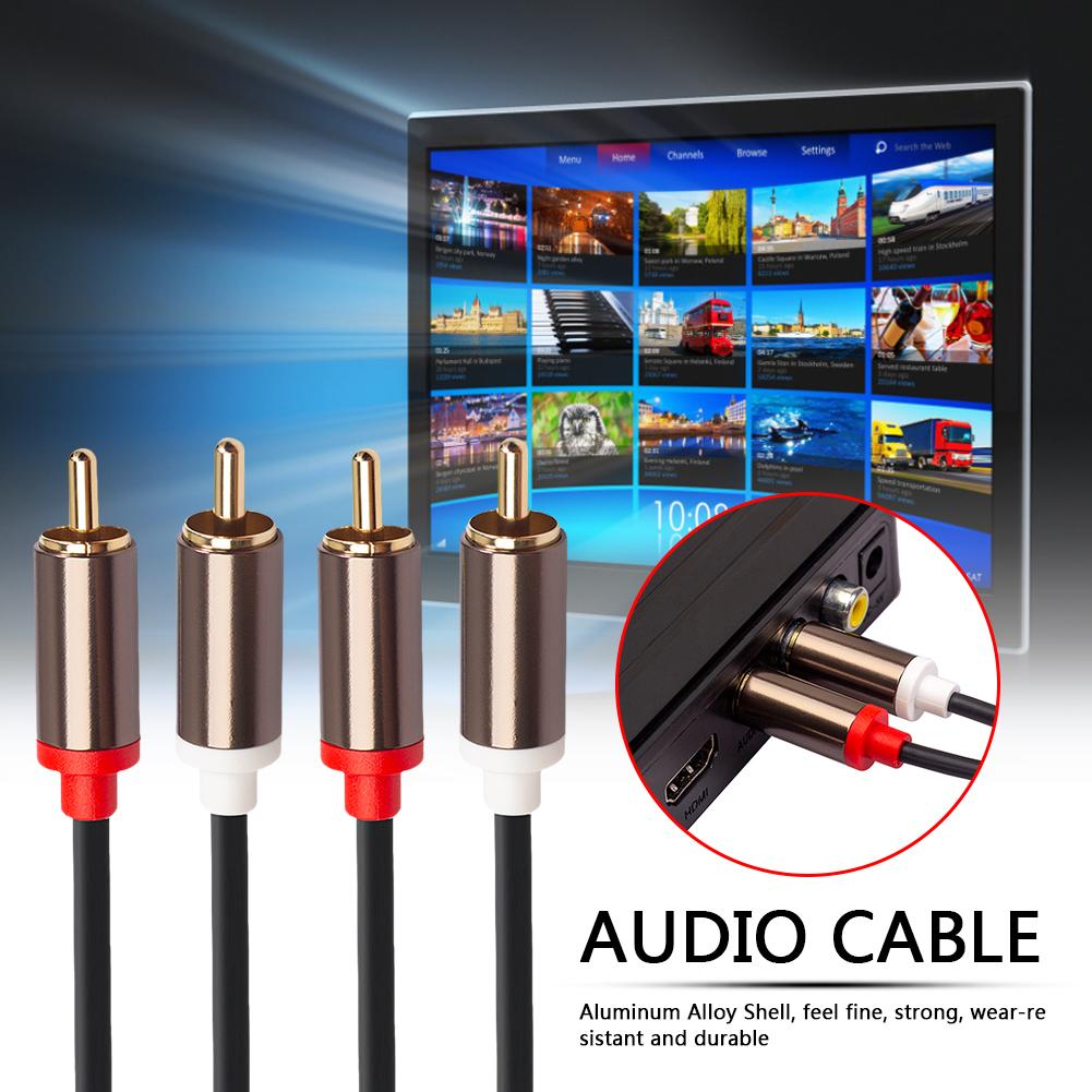 Кабель 1 м 2 RCA на 2 RCA между мужчинами Аудио шнур для звуковой коробки усилителя телевизора