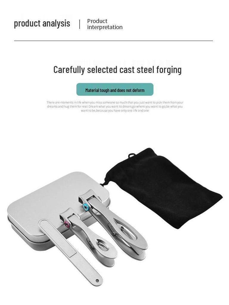 Anti-Splash Stainless Steel Large Nail Clipper Set for Thick Toenails