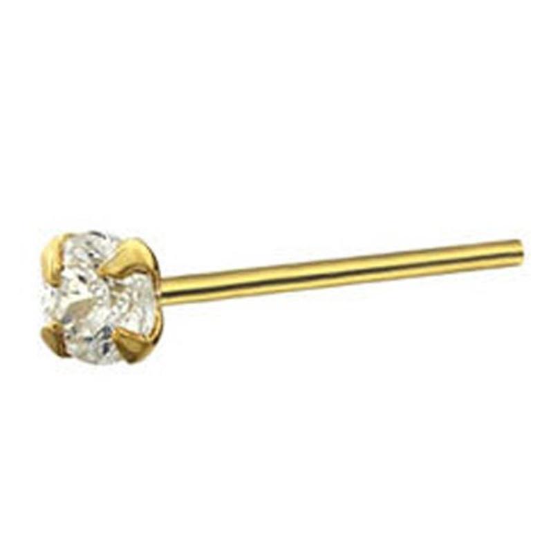 KODY ПИРСИНГ Драгоценный камень для пирсинга 9K, прямой нос с прозрачным кубическим цирконием, 1,5 мм, оправа из циркония - качественный пирсинг