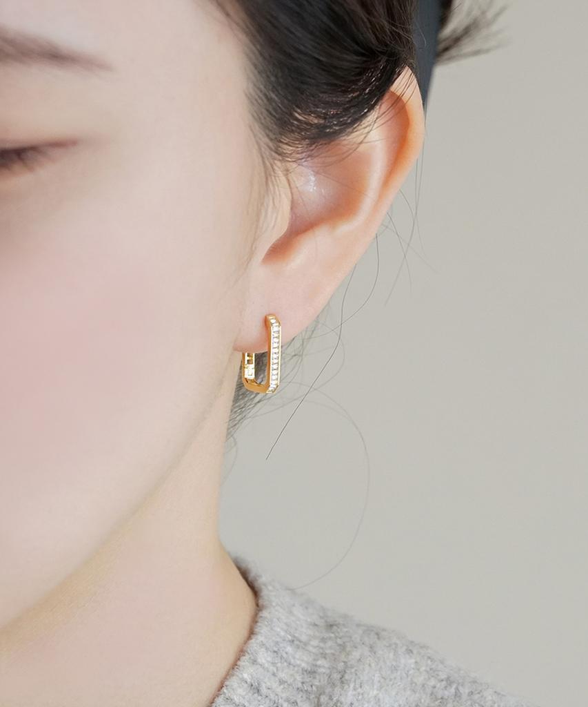 Серебряные серьги Alleun 925 пробы, прямоугольные, с кубическим цирконием, на застежке One-Touch, роскошные