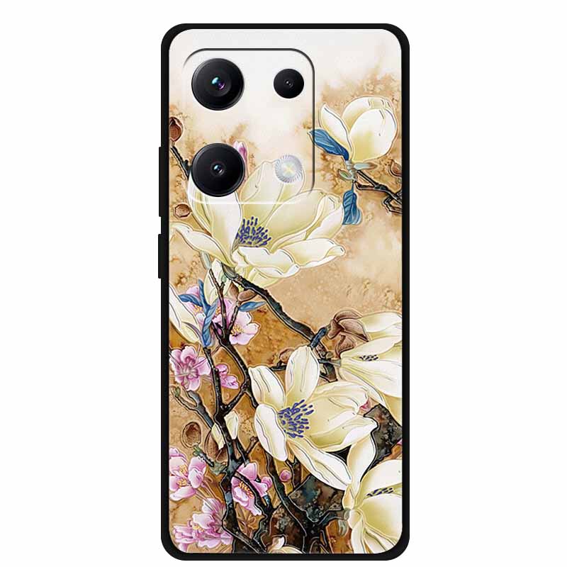 3D Emboss Case For Xiaomi Redmi Note 14S Phone Case 14 S Relief Flower Silicone Soft Back Cover Coque For Redmi Note 14S 4G Case