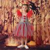Clown Children's Mesh Princess Dress Girls Christmas Halloween Performance Costume