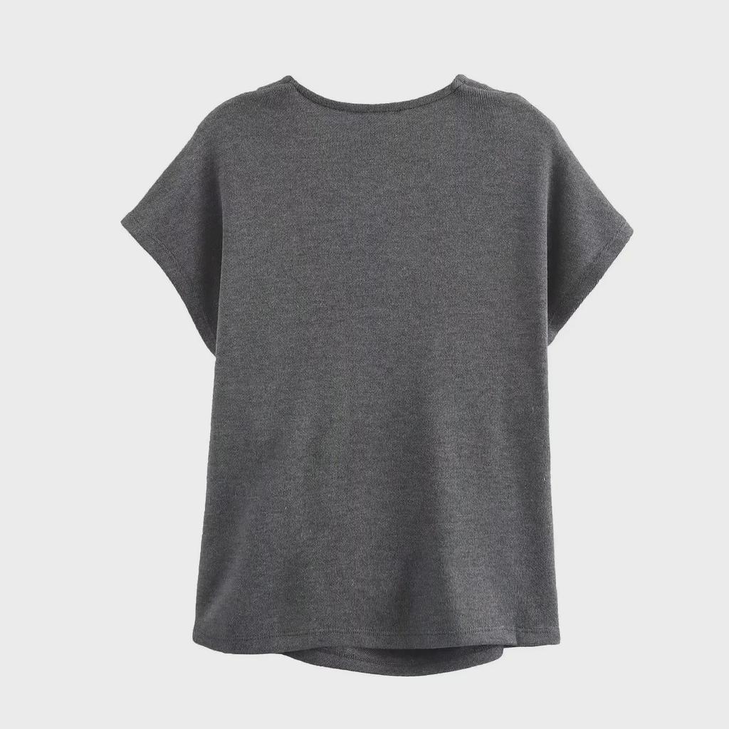 Women's Round Neck Knitted Top + A-Line Skirt Set