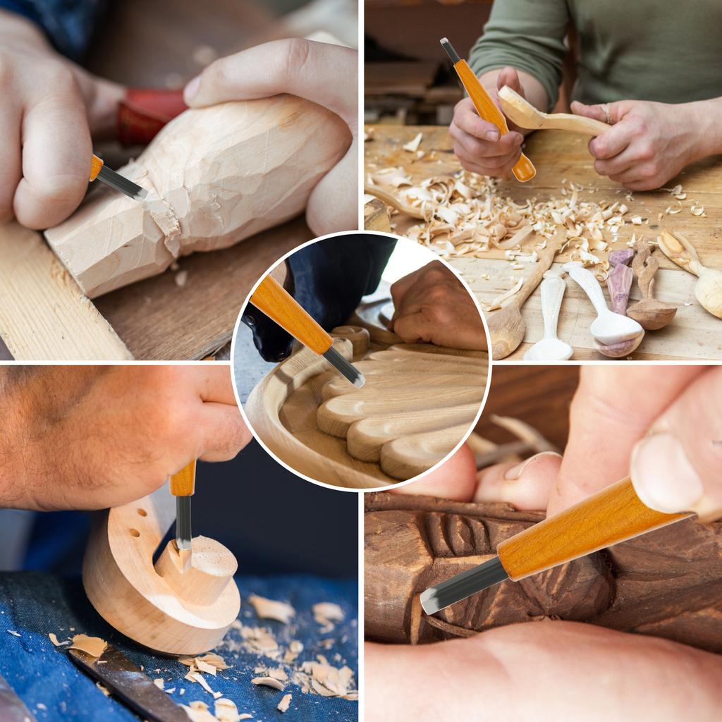 5 шт. Профессиональный нож-стамеска для резьбы по дереву Ручной инструмент для базовой детальной резьбы Деревообработчики Стамески Треугольная Резьба по линолеуму