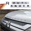ABS Car Stickers 3D Outlander Letters Hood Emblem For Mitsubishi Lancer Pajero ASX Outlander Eclipse Galant Mirage EX Accessorie