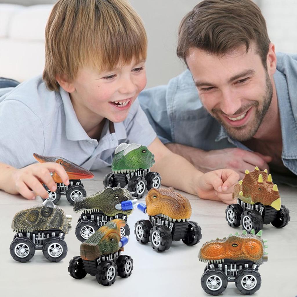 (H0826)8 шт., детская игрушка в подарок, модель динозавра, мини-игрушечный автомобиль, подарок, игрушечный автомобиль с откатным механизмом