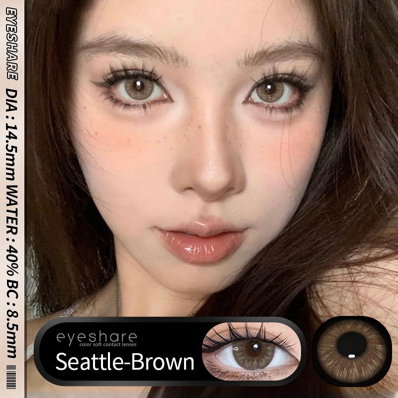 Eyeshare 2pcs Blue Natural Color Contact Lenses for Eyes Brown Lenses Colorcon Korean Lenses Yearly Beauty Brown Eye Contacts