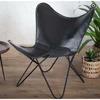 Handmade Black Buffalo Leather Butterfly Chair Lounge Relax Arm Chair Home Décor