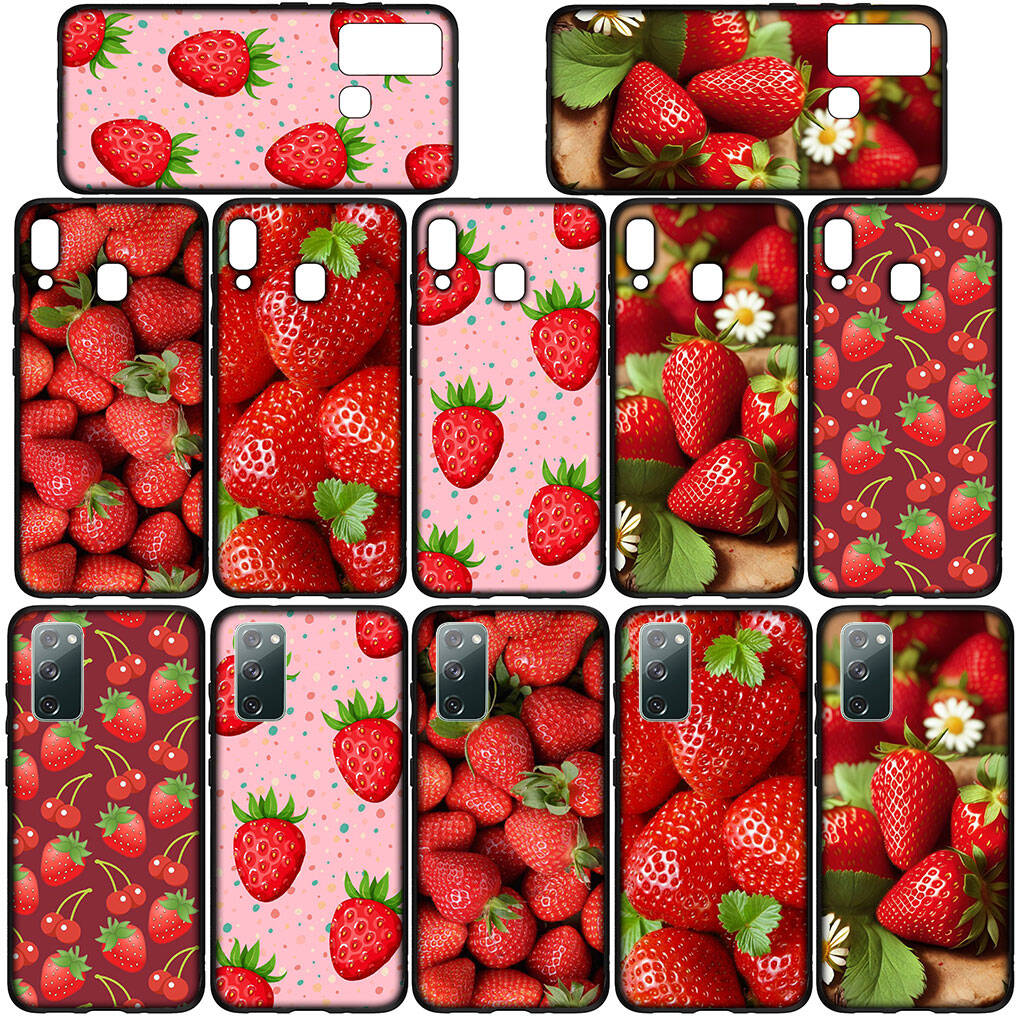 Чехол для телефона Samsung Galaxy S25 S23 S22 S24 Ultra FE A05 A06 A15 A16 A36 A37 A35 A54 A24 A55 A56 A57 A25 A26 A53 A17 Клубника Фрукты Летний Чехол