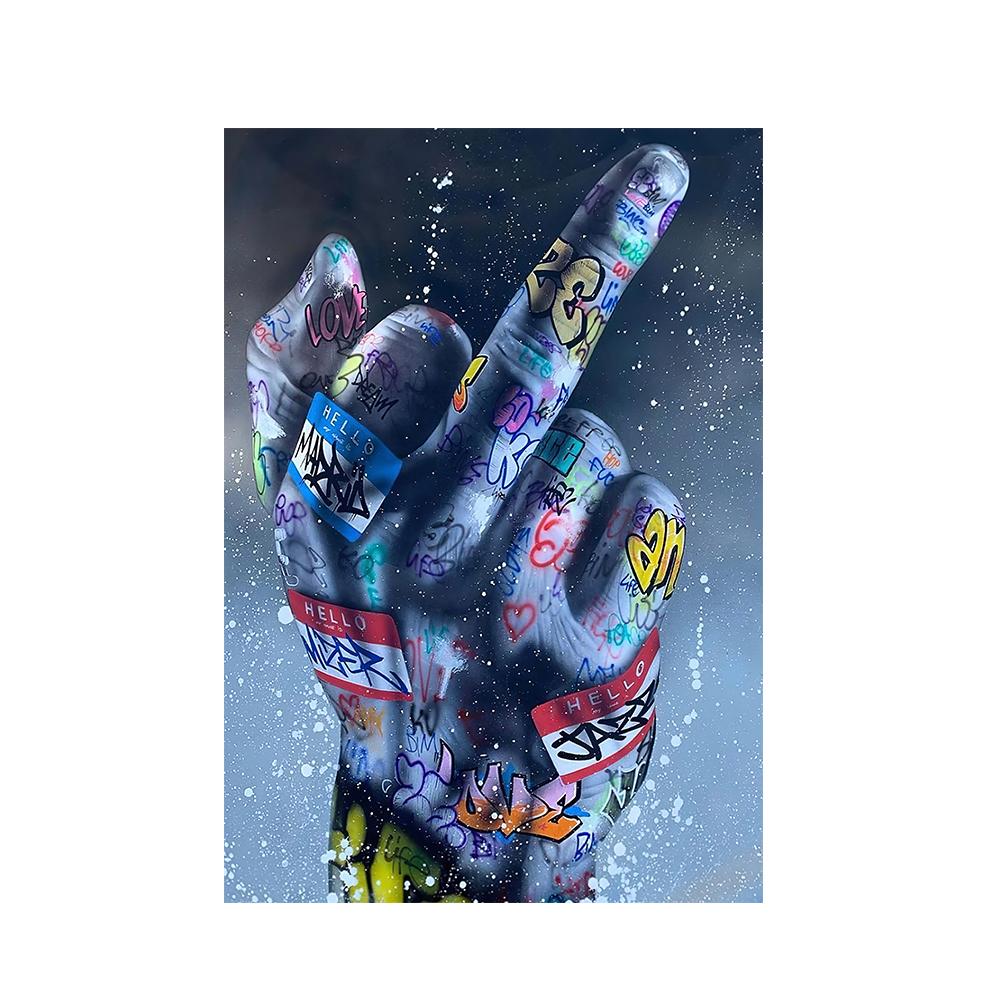 Влюбленные держатся за руки граффити-арт постеры на холсте и принты абстрактные картины в стиле стрит-арт на стене художественные фотографии декор для дома