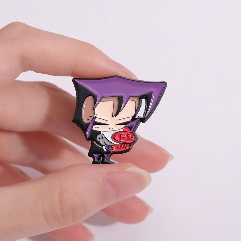 Invader ZIM Enamel Pins Custom Cartoon Dib Pig Brooches Lapel Badges Anime TV Series Jewelry Gift for Fans Friends