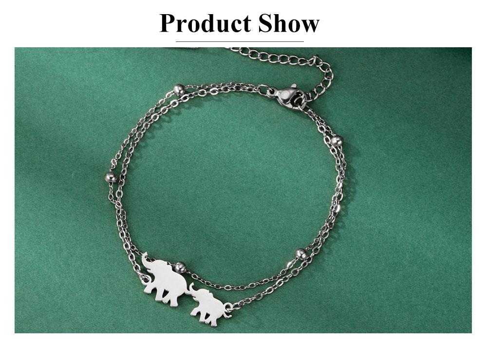 Cazador Elephant Mom Baby Charm Bracelet for Women Stainless Steel Cute Animal Bracelets Jewelry Mother's Day Gift Wholesale