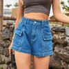 Women's Fashion Summer Spring Sexy Denim Casual Solid Color Print Shorts
