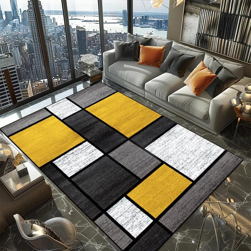 Ковры с геометрическим скандинавским узором для гостиной 200x300см Роскошные большие ковры для комнаты Машинная стирка Нескользящий европейский татами-мат