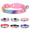 Ожерелье для домашних животных, инкрустированное стразами, регулируемый отрывной ошейник для домашних животных, кошек, собак с колокольчиком