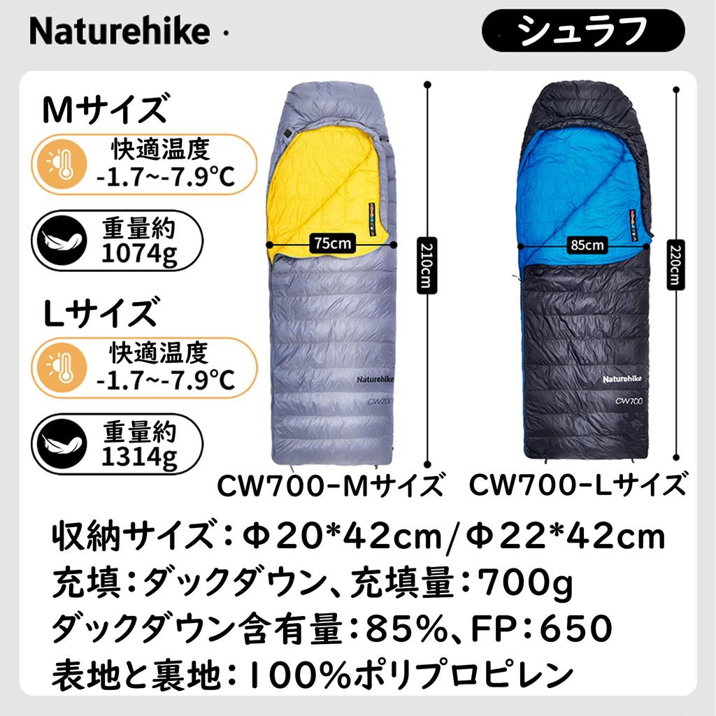 Спальный мешок Naturehike CW700 Luxury Down для ультракомфортной температуры Все для плеч 4 Конверт для 1 горы Теплый холод Комфортный для
