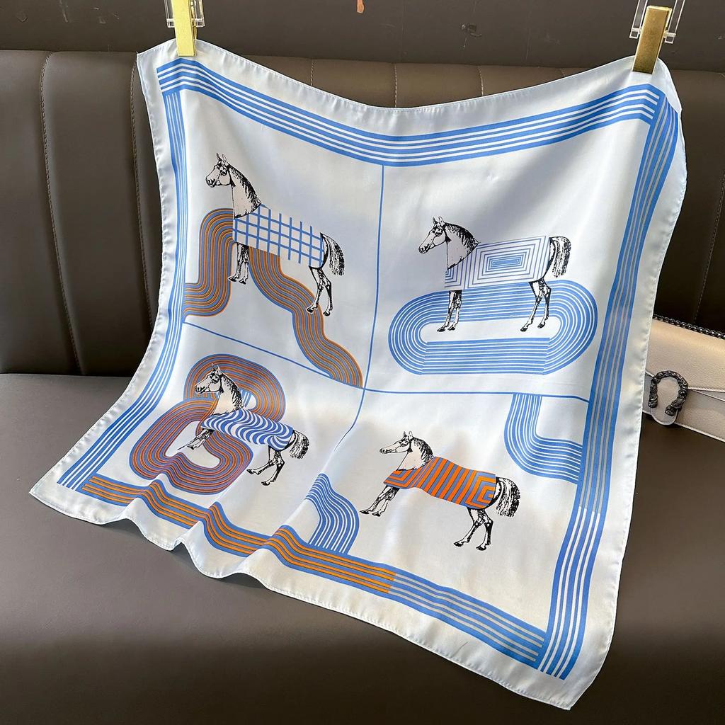 Новая Мода Роскошный Шелковый Платок Бандана Женские Повязки для Волос Квадратные Шарфы Галстук на Шею Шарфы для Сумки Сатиновый Женский Платок Повязка на Голову